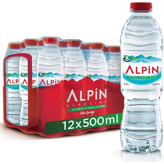 Alpin Alkaline Natural Mineral Water, 24x500ml