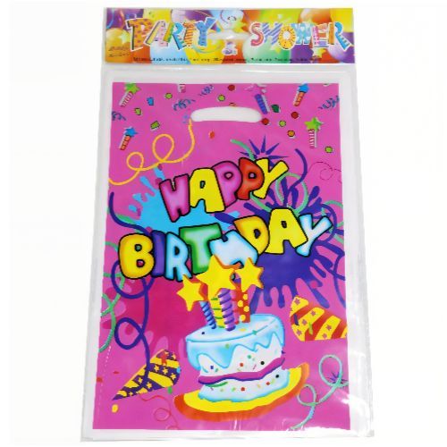Happy Birthday Cake Printed Party Loot Gift Bag-Pack Of 10 Pieces