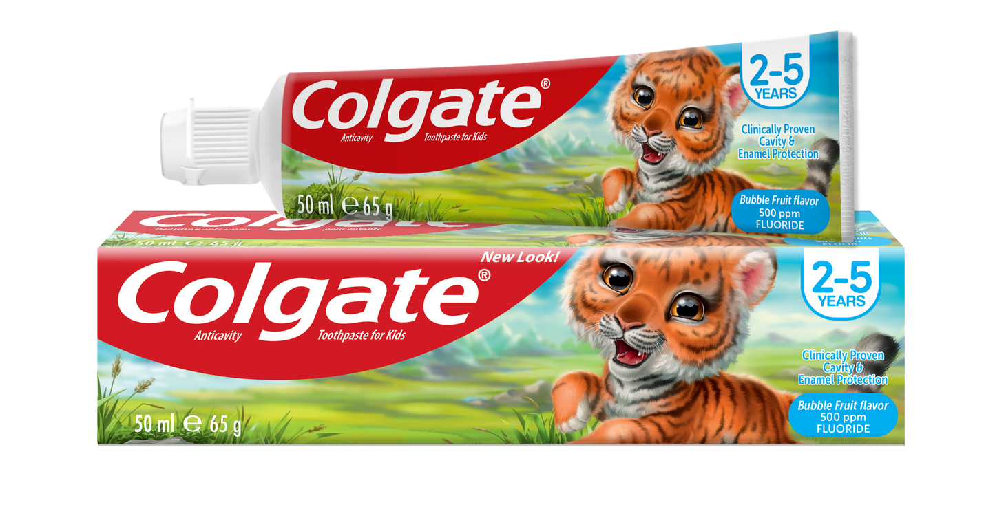 Colgate Anti-Cavity Kids Toothpaste Bubble Fruit Flavor (2-5 Years), 50ml