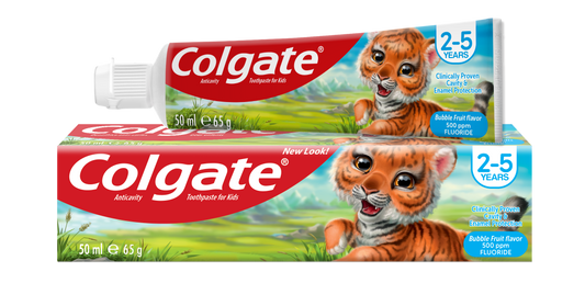 Colgate Anti-Cavity Kids Toothpaste Bubble Fruit Flavor (2-5 Years), 50ml