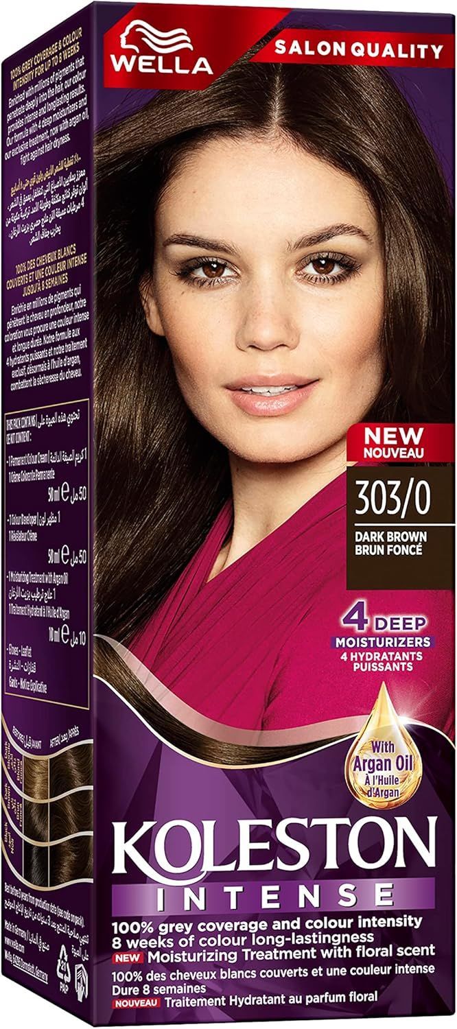Koleston Intense Hair Color Creme with Argan Oil - Dark Brown 303/0, 1 Pack