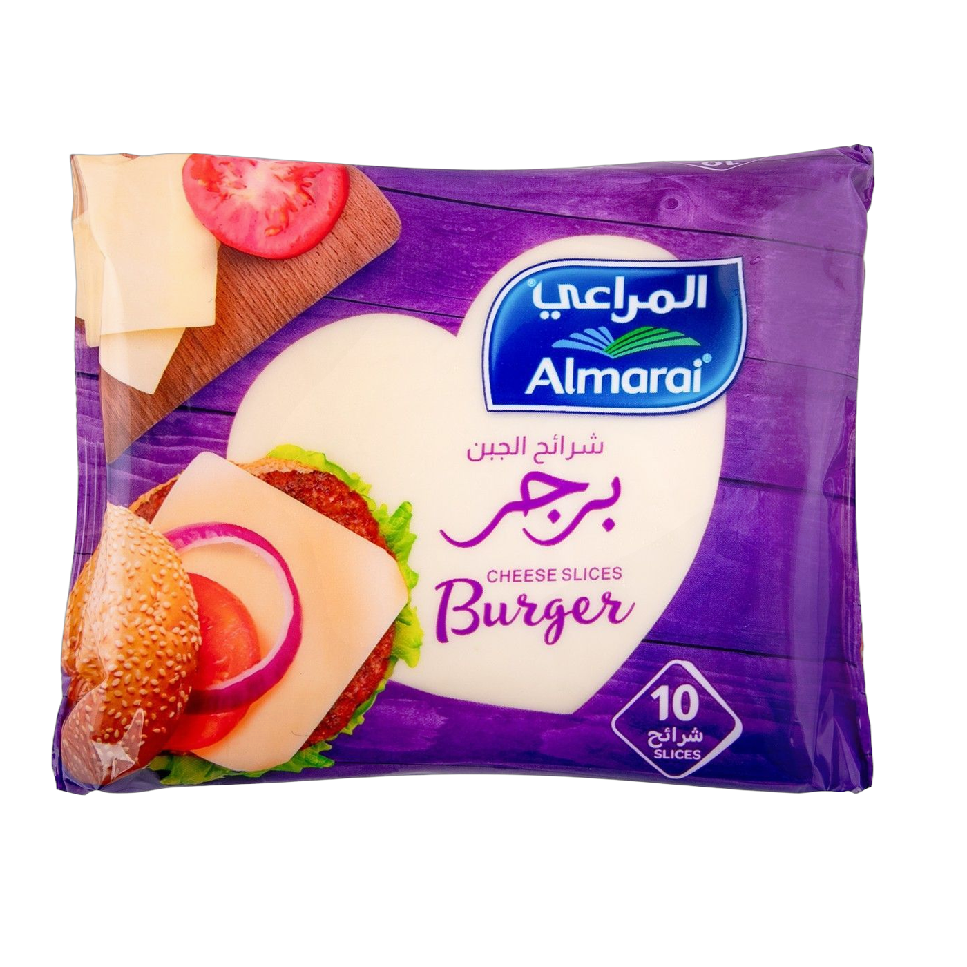 Almarai Full Fat Processed Cheddar Burger Cheese (10 Slices), 200g