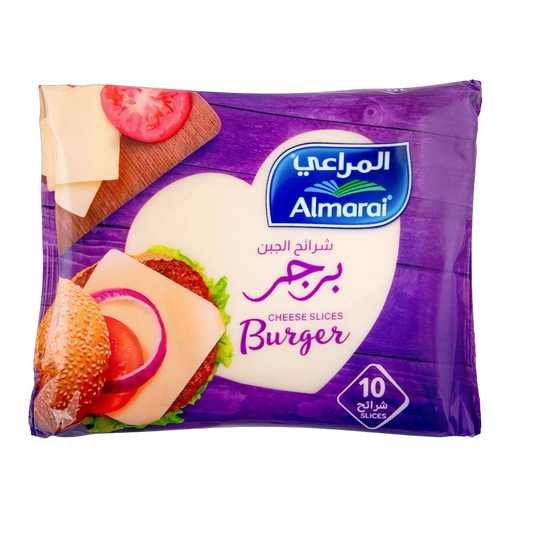 Almarai Full Fat Processed Cheddar Burger Cheese (10 Slices), 200g