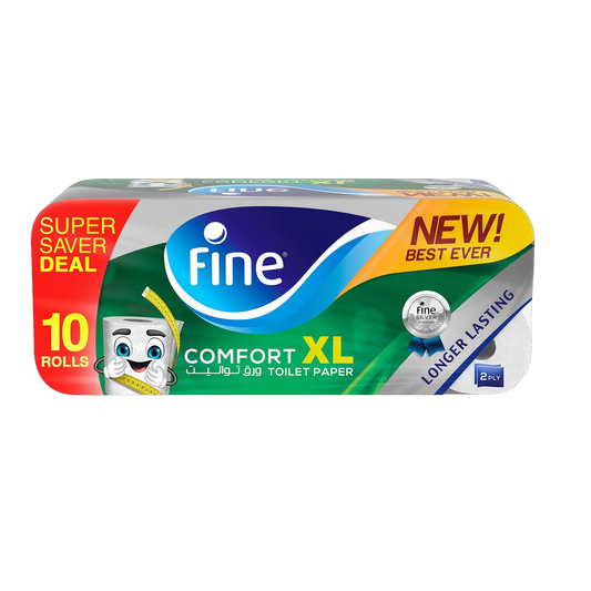 Fine Comfort XL Toilet Rolls 2ply (Super Saver), 10x250 tissues