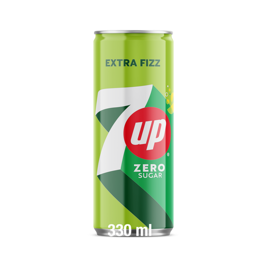 7UP Zero Sugar Soft Drink Can, 330ml