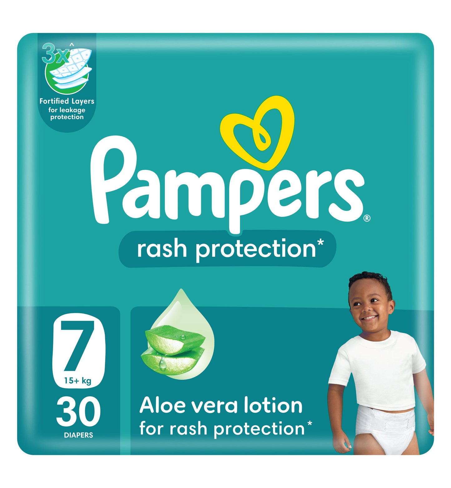 Pampers Rash Protection Taped Diapers, Size 7, 15+kg, Mega Pack, 30 Pieces