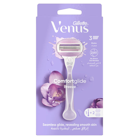 Gillette Venus Comfort glide Breeze Women’s Razor Handle + 2 Gel Bar Blade Refills