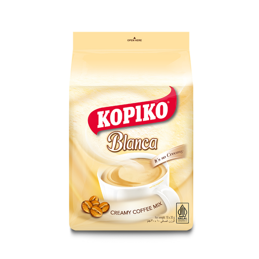 Kopiko Blanca Instant Coffee Mix with Creamy Taste, 10x30g