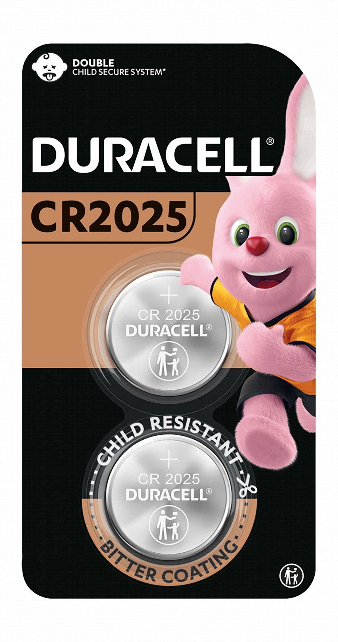 Duracell 3V Lithium CR2025 Batteries, 2 Pieces