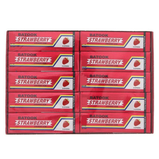 Batook Strawberry Chewing Gum, 5 Sticks, 20x12.5g
