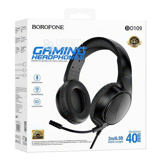 Borofone BO109 Bountiful Gaming Headset 3.5mm USB Over-Ear 2m Volume +/- Black