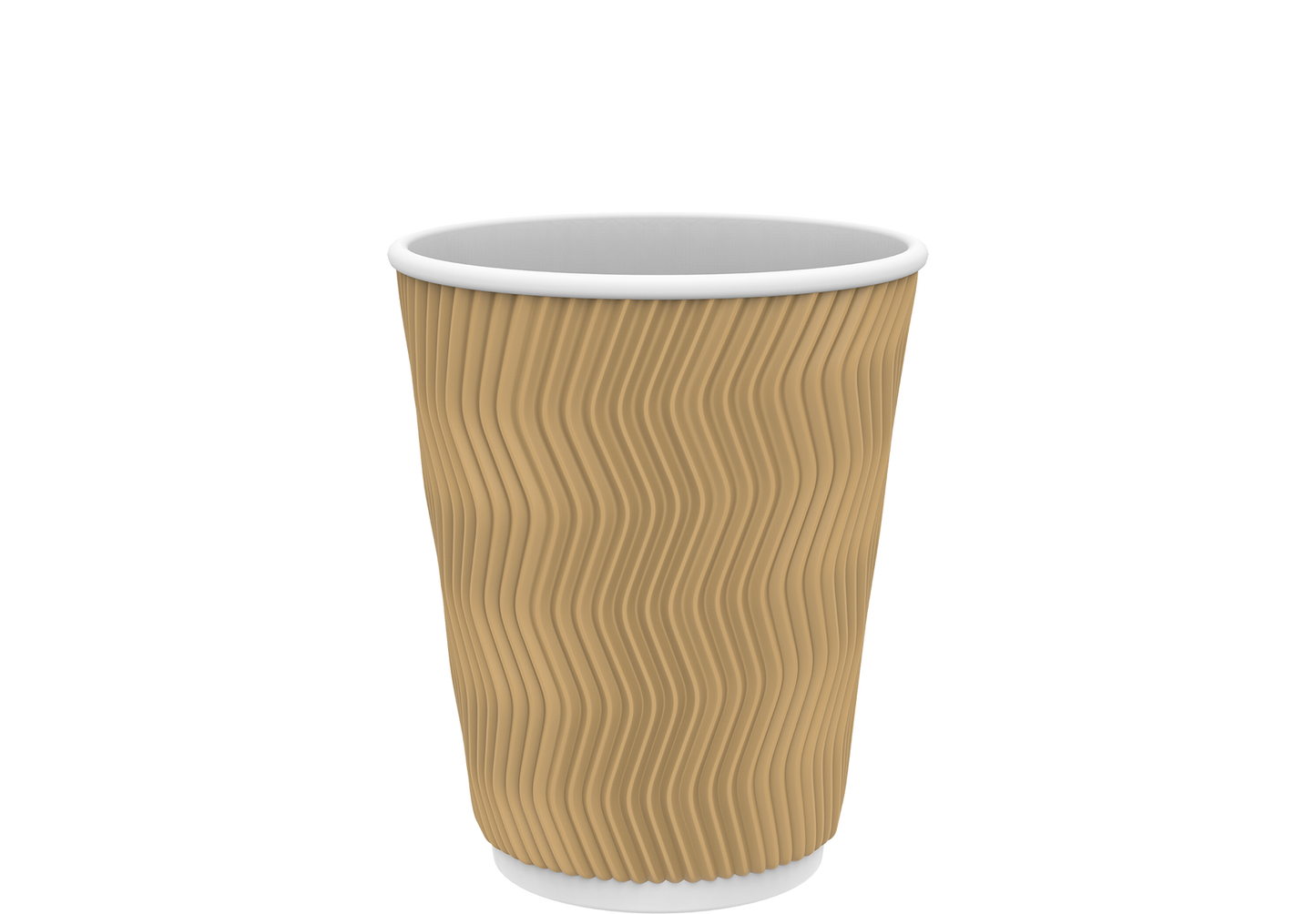 Cosmoplast 12 OZ BROWN RIPPLED PAPER COFFEE CUPS PACK OF 50