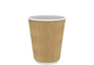 Cosmoplast 12 OZ BROWN RIPPLED PAPER COFFEE CUPS PACK OF 50