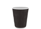 Cosmoplast 8 OZ BLACK RIPPLED PAPER COFFEE CUPS PACK OF 25