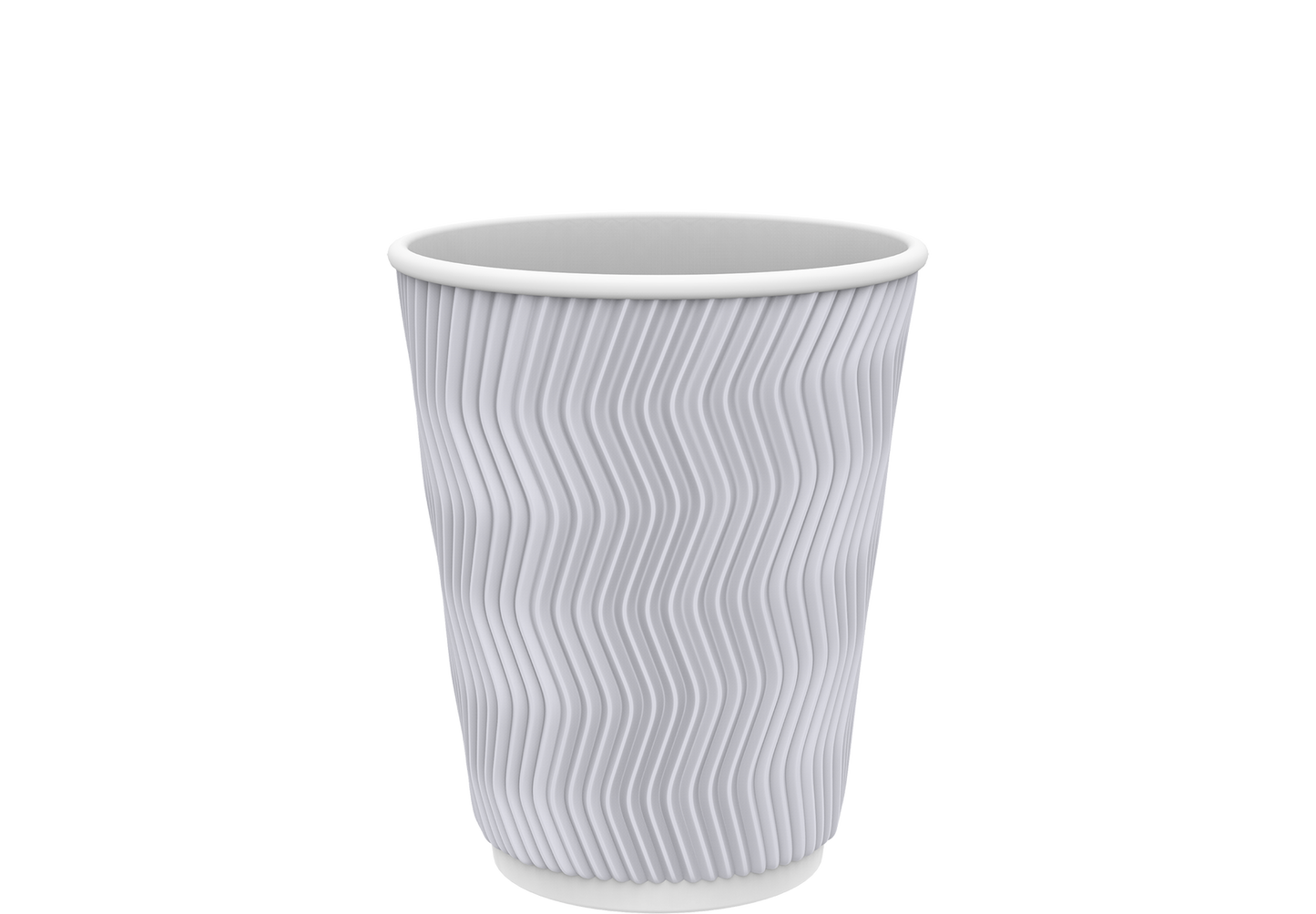 Cosmoplast 8 OZ WHITE RIPPLED PAPER COFFEE CUPS PACK OF 25