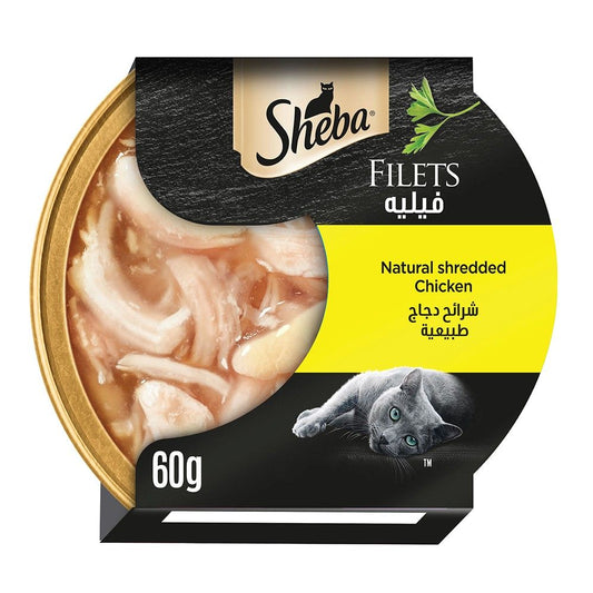 Sheba Filets Natural Shredded Chicken Cat Food, 60g
