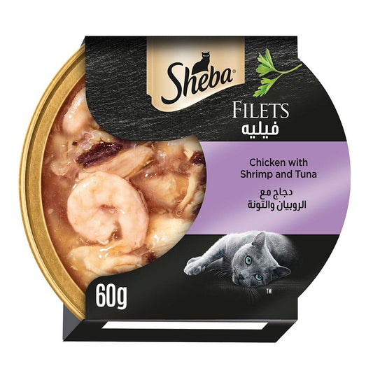 Sheba Filets Chicken with Shrimp & Tuna Cat Food, 60g