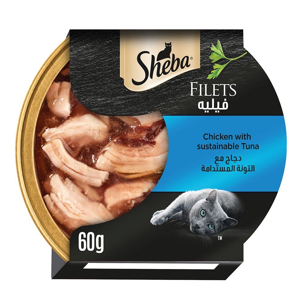Sheba Chicken with Sustainable Tuna Fillets Cat Food Can, 60g
