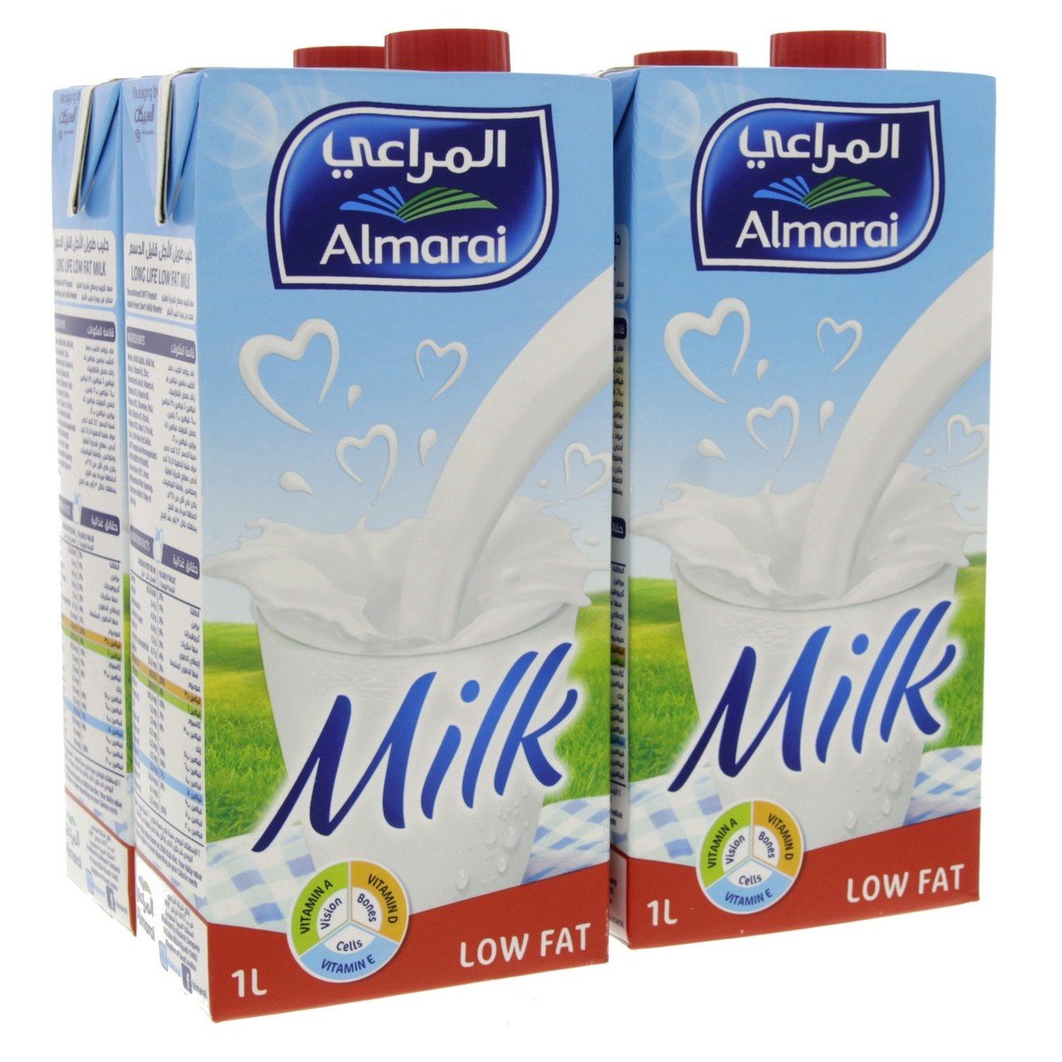 Almarai Long Life Low Fat Milk 1Ltr- 4 Pcs