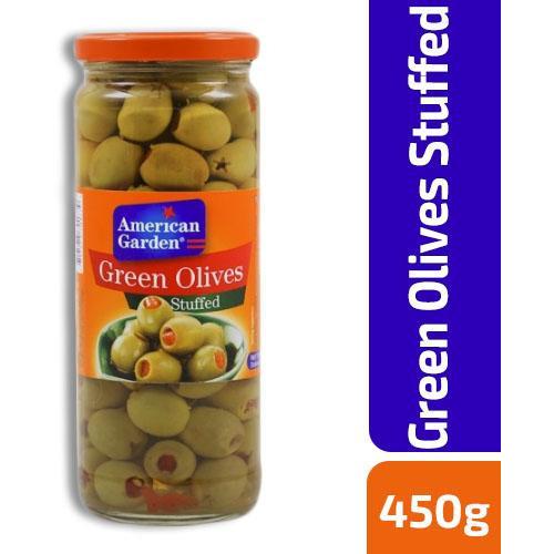American garden olives green stuffed 450 g