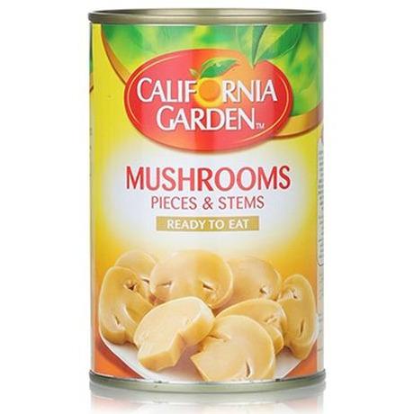 California garden mushrooms pieces stems 425gm