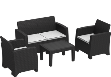 Cosmoplast CEDARATTAN 4-SEATER LOUNGE SET WITH CUSHIONS