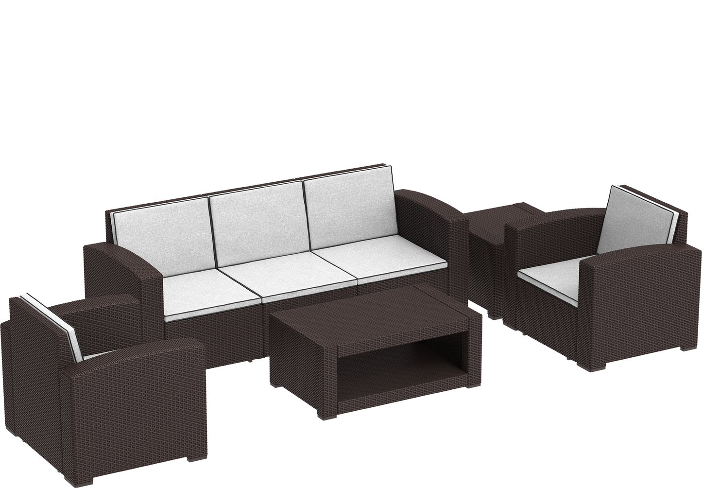 Cosmoplast CEDARATTAN 5-SEATER LOUNGE SET WITH CUSHIONS