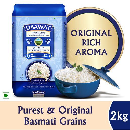 Daawat traditional white indian basmati rice 2kg