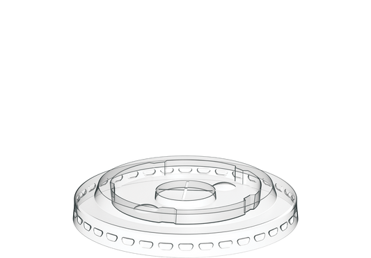 Cosmoplast 82 MM PACK OF 50 FLAT LIDS FOR 8, 10 OZ CLEAR PLASTIC CUPS
