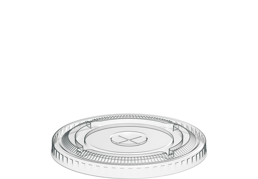Cosmoplast 90 MM PACK OF 50 FLAT LIDS FOR 12, 14 OZ CLEAR PLASTIC CUPS