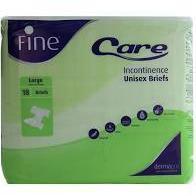 Fine care incontinence adult briefs for unisex, large, waist 110 -156 18pcs