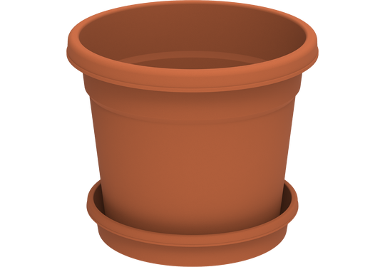 Cosmoplast 8" ROUND FLOWERPOT WITH TRAY