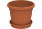 Cosmoplast 8" ROUND FLOWERPOT WITH TRAY