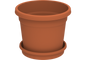 Cosmoplast 6" ROUND FLOWERPOT WITH TRAY