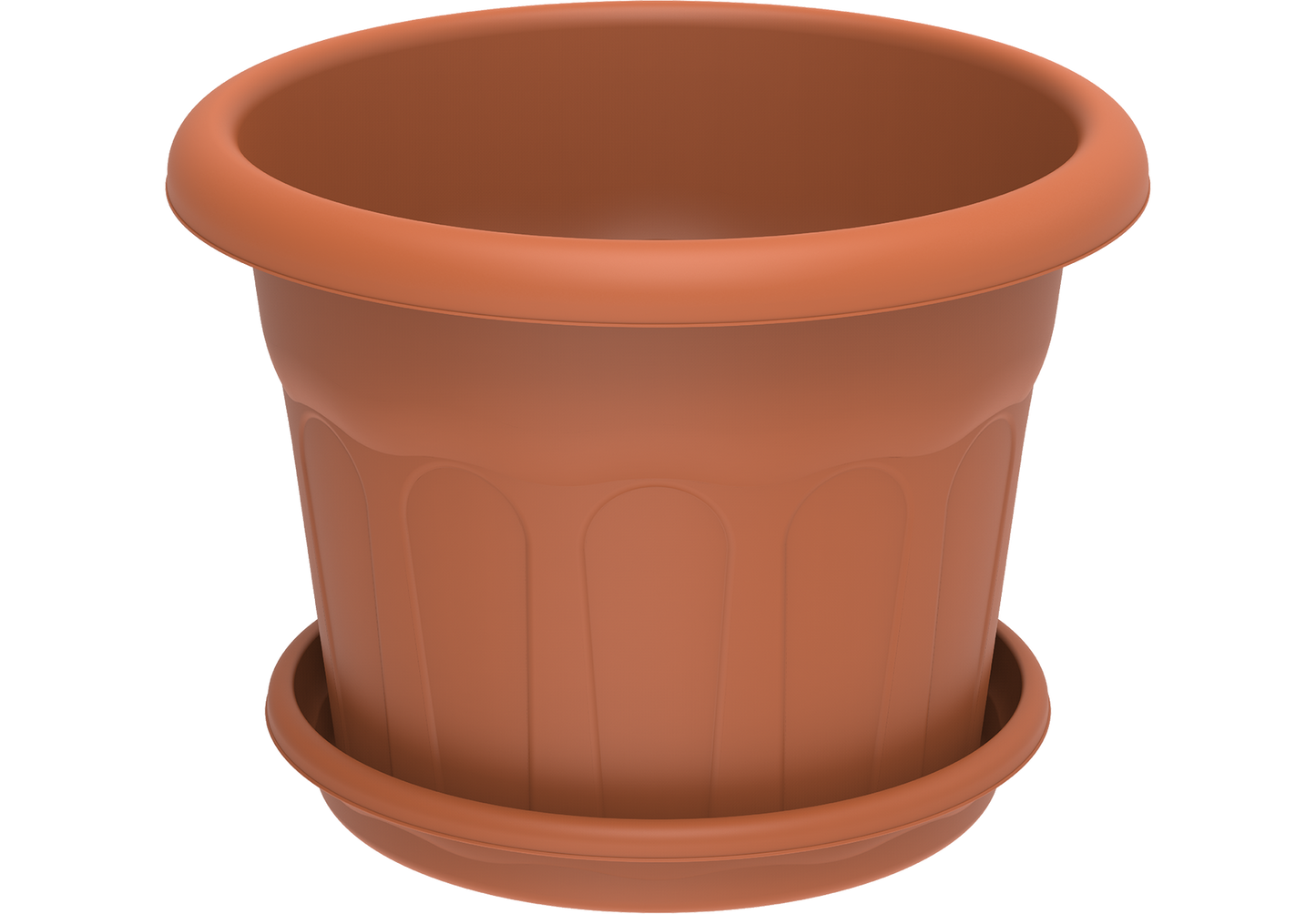 Cosmoplast 28" ROUND FLOWERPOT WITH TRAY