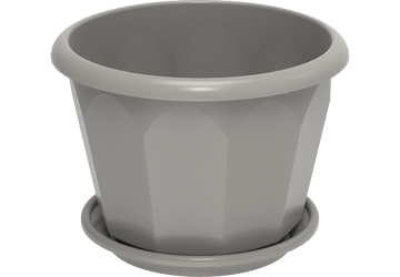 Cosmoplast 8" HEXAGONAL FLOWERPOT WITH TRAY