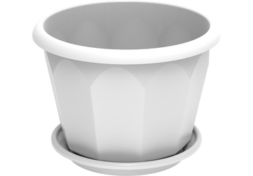 Cosmoplast 11" HEXAGONAL FLOWERPOT WITH TRAY