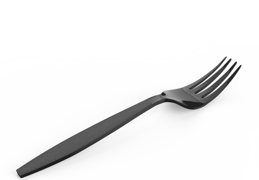 Cosmoplast BLACK PLASTIC FORKS PACK OF 50