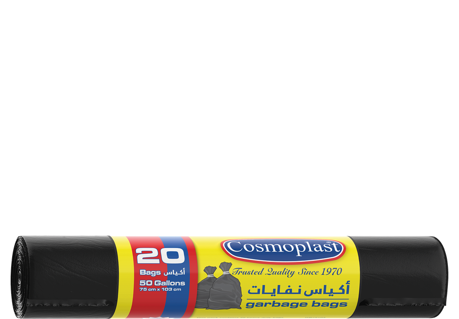 Cosmoplast GARBAGE BAGS 50 GALLONS 75 X 103 CM