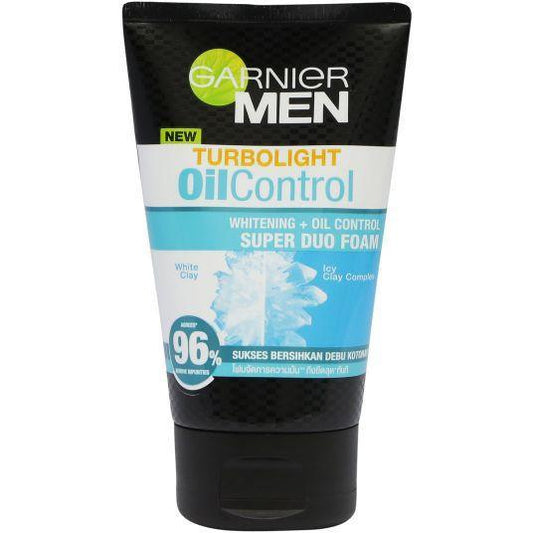 Garnier men super duo foam turbo light whitening oil control 100ml