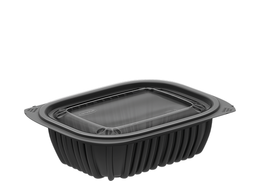 Cosmoplast 16 OZ PACK OF 20 BLACK GENERAL PURPOSE CONTAINERS WITH LIDS