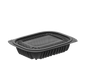 Cosmoplast 8 OZ PACK OF 20 BLACK GENERAL PURPOSE CONTAINERS WITH LIDS