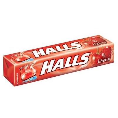 Halls chewing gum red