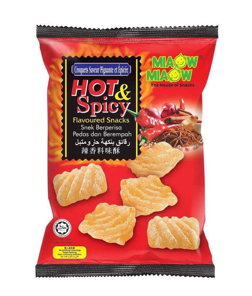 Miaow Miaow Hot And Spicy Flavoured Snacks 50 g