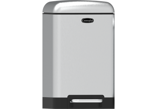 Cosmoplast 30L LUMINA STEEL WASTE BIN WITH PEDAL