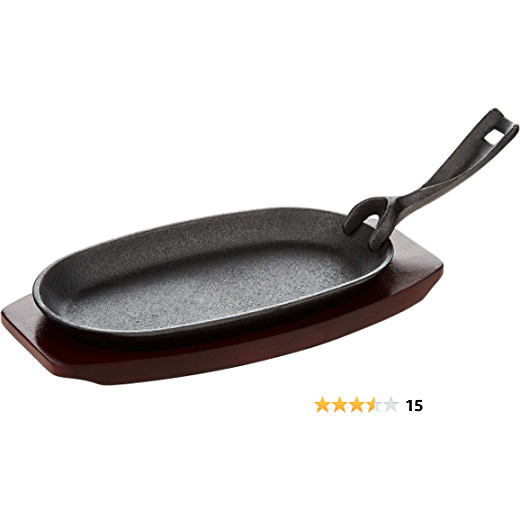 Raj oval sizzler tray small with holder,size 24x14cm