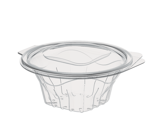 Cosmoplast 32 OZ PACK OF 10 SALAD CONTAINERS WITH HINGED LIDS