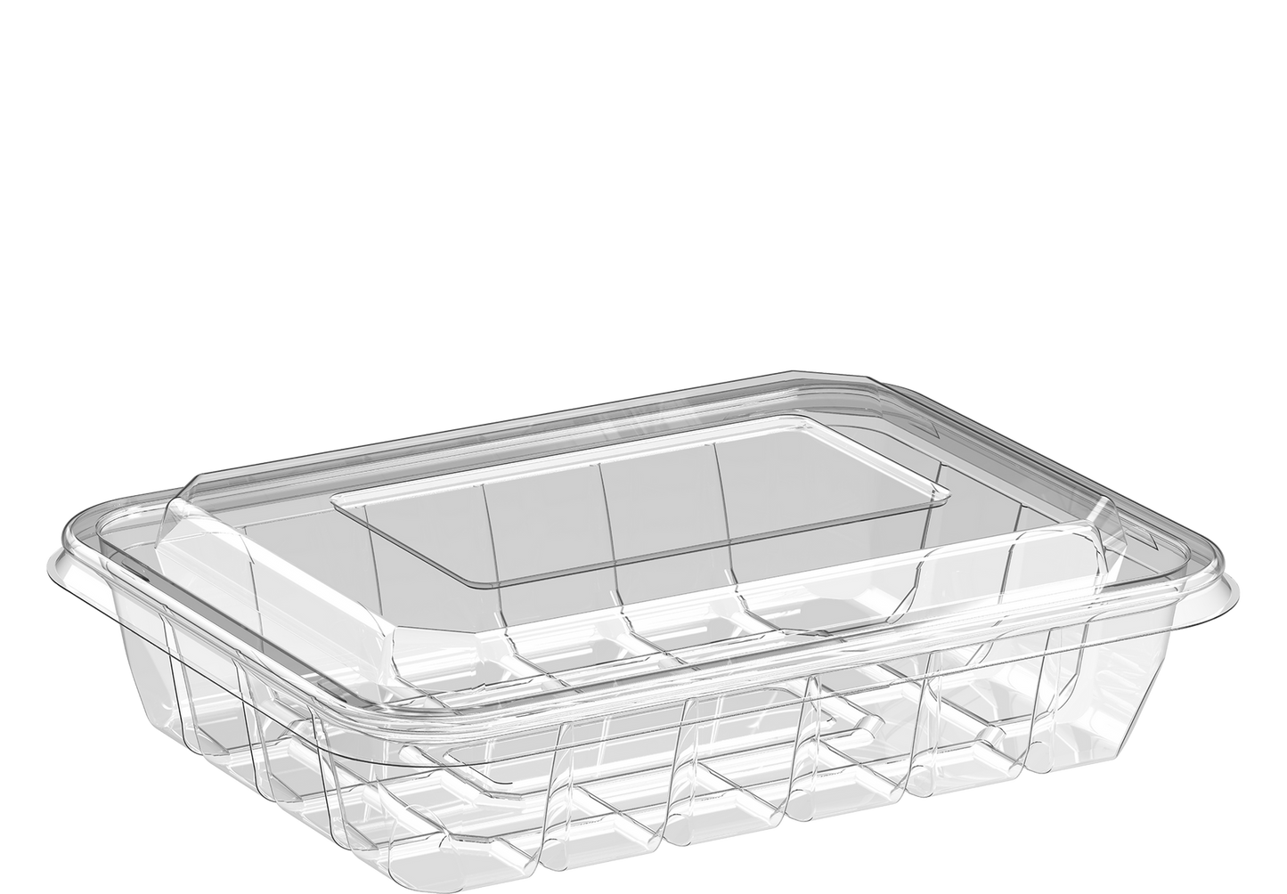Cosmoplast 1000 ML PACK OF 10 CLEAR UT175 CONTAINERS WITH DOME LIDS