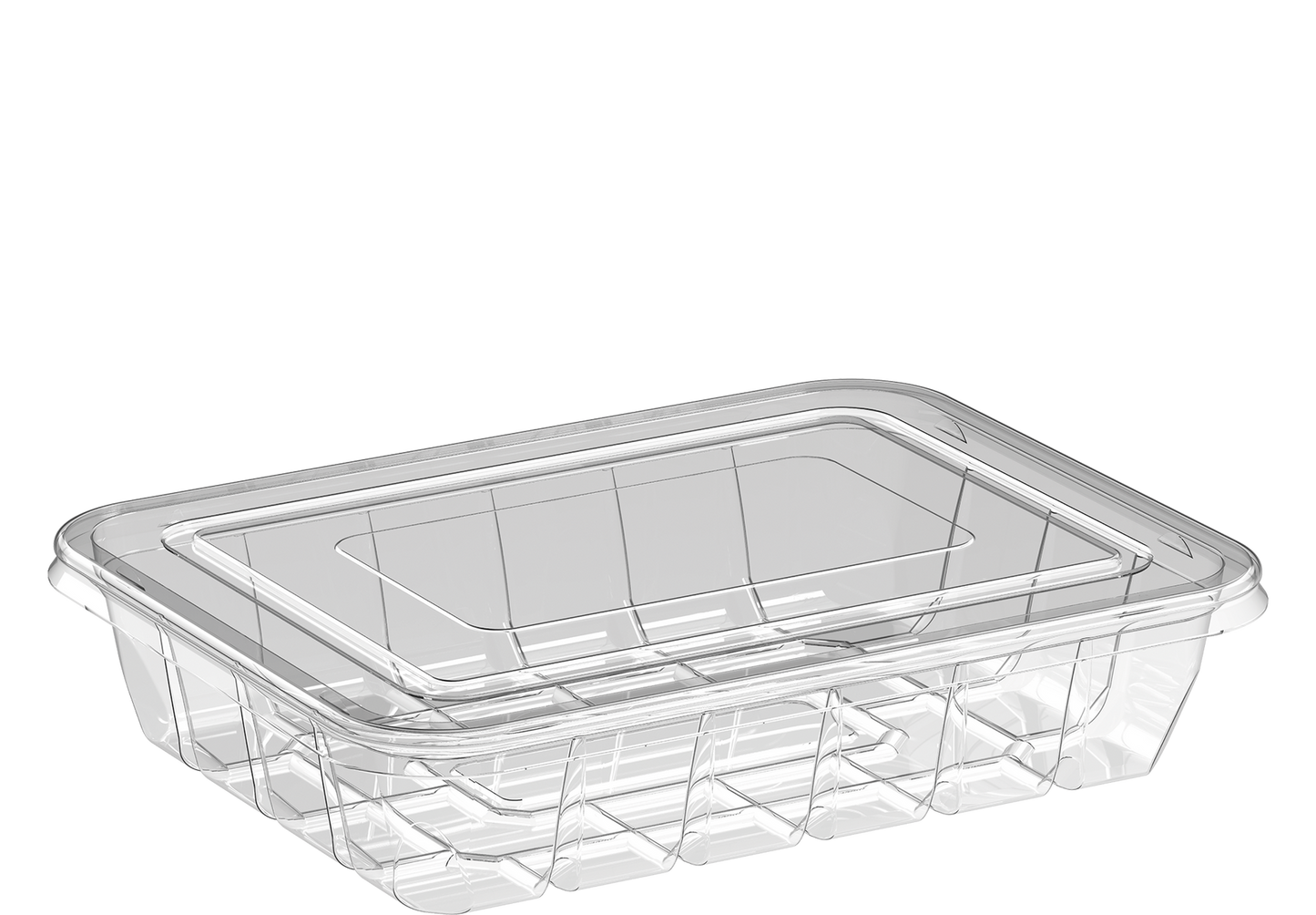 Cosmoplast 1000 ML PACK OF 10 CLEAR UT175 CONTAINERS WITH FLAT LIDS