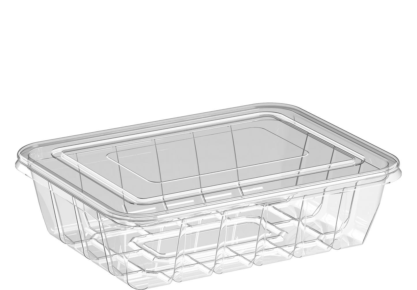 Cosmoplast 1250 ML PACK OF 10 CLEAR UT225 CONTAINERS WITH FLAT LIDS